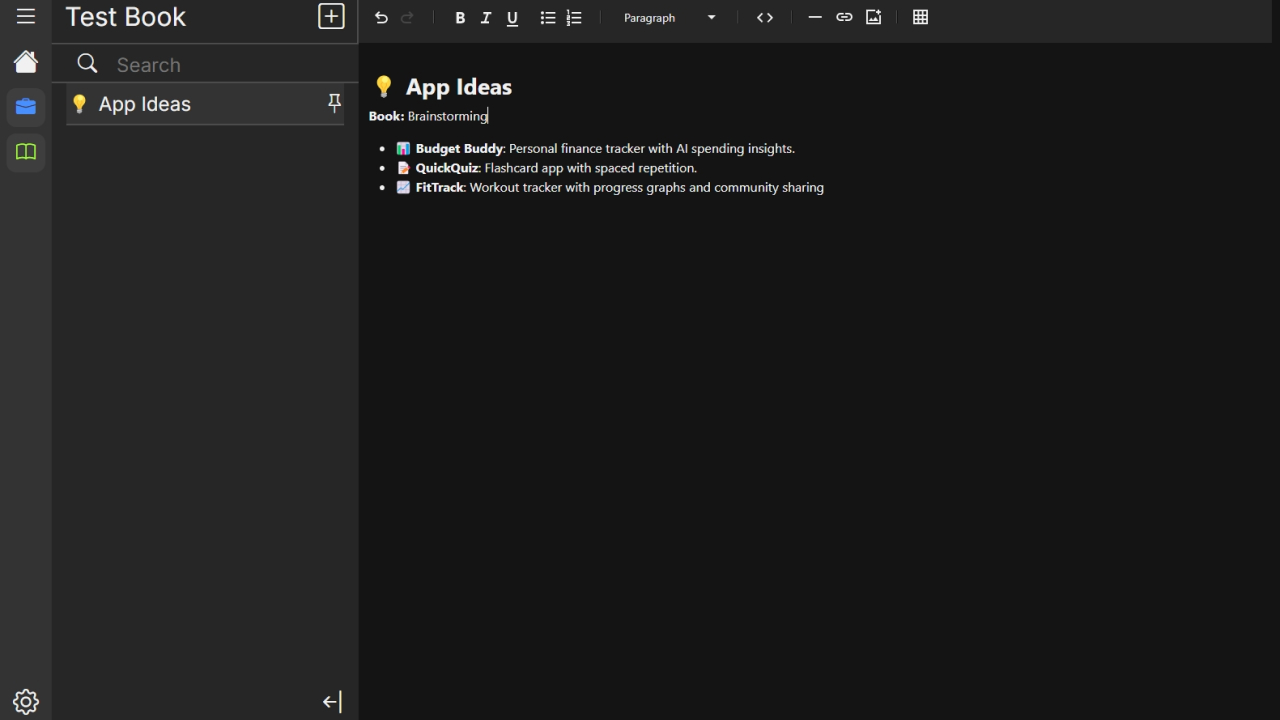 Notate Screenshot