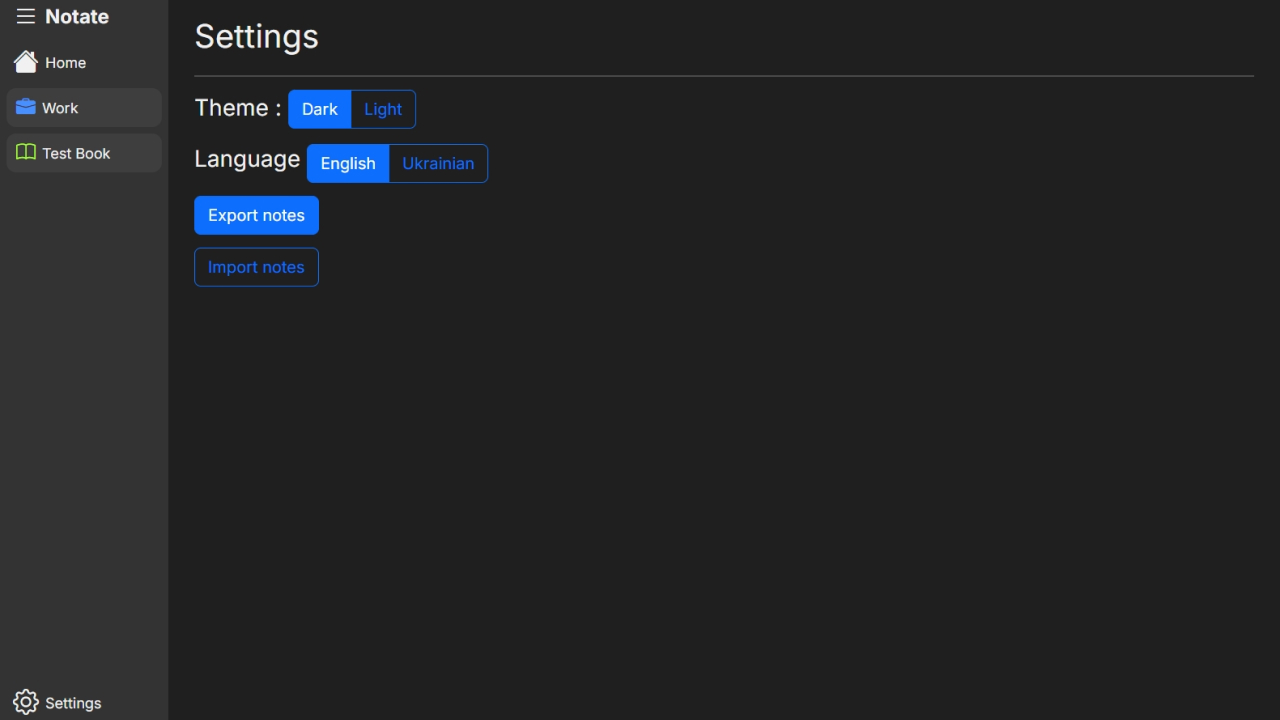 Notate Screenshot