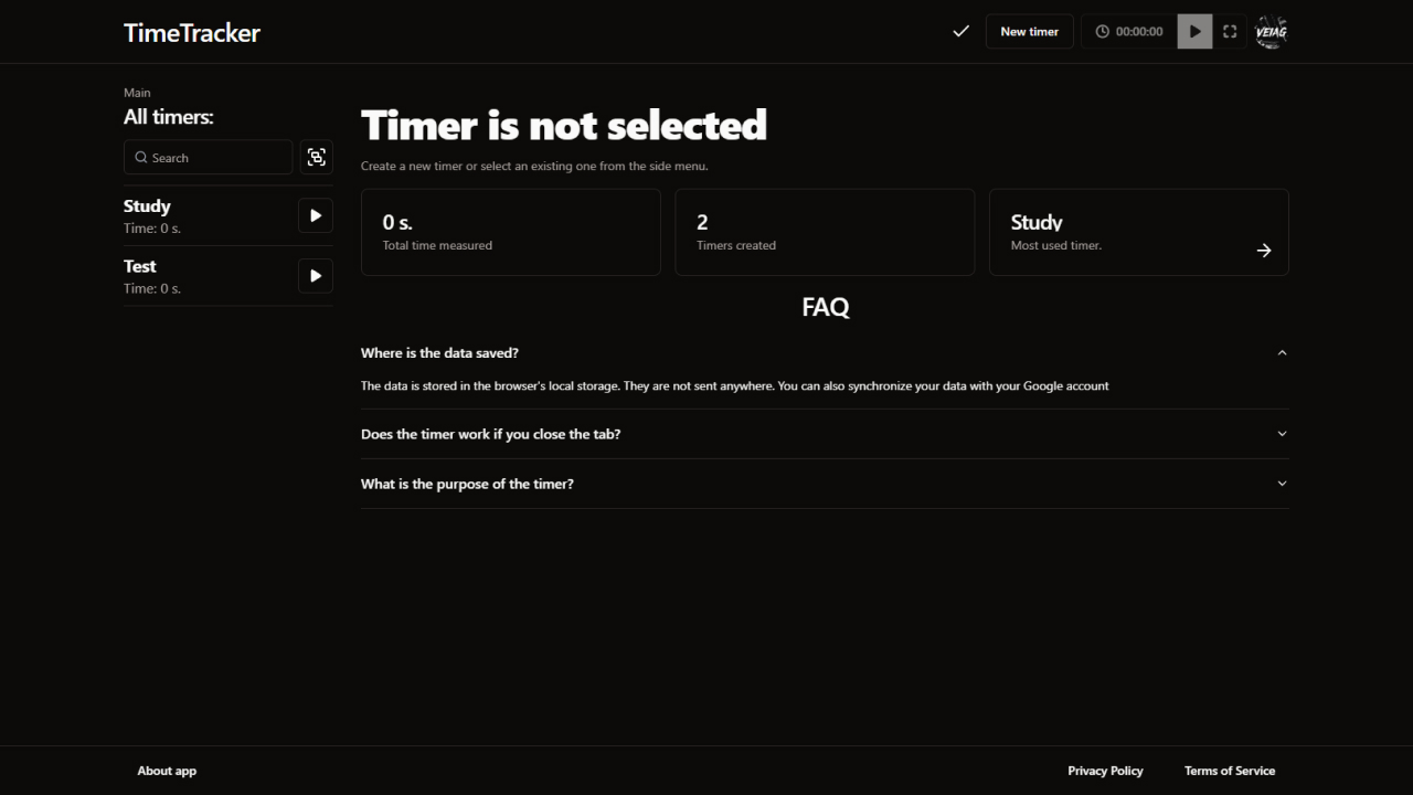 Time Tracker Screenshot