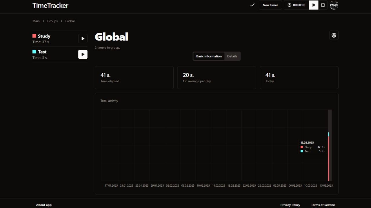 Time Tracker Screenshot